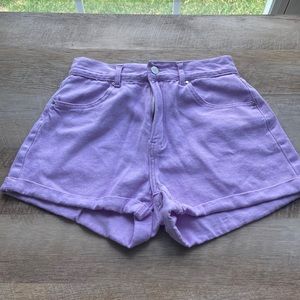 Shein |  purple high waist jean shorts. Medium.
